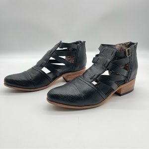 Freebird by Steven Hope Black Leather Booties Size 6